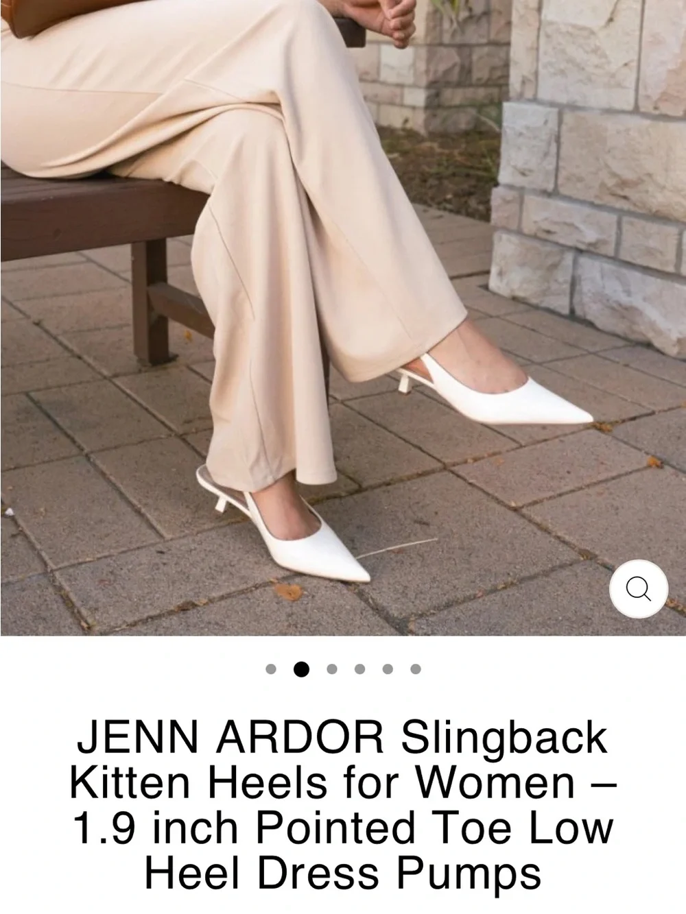 Jenn Ardor White Patent Slingback Kitten Heels